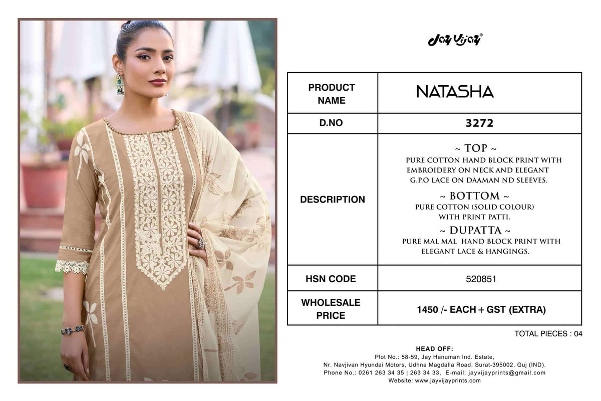 Jay Vijay Natasha 3272 - Amrah Wholesale