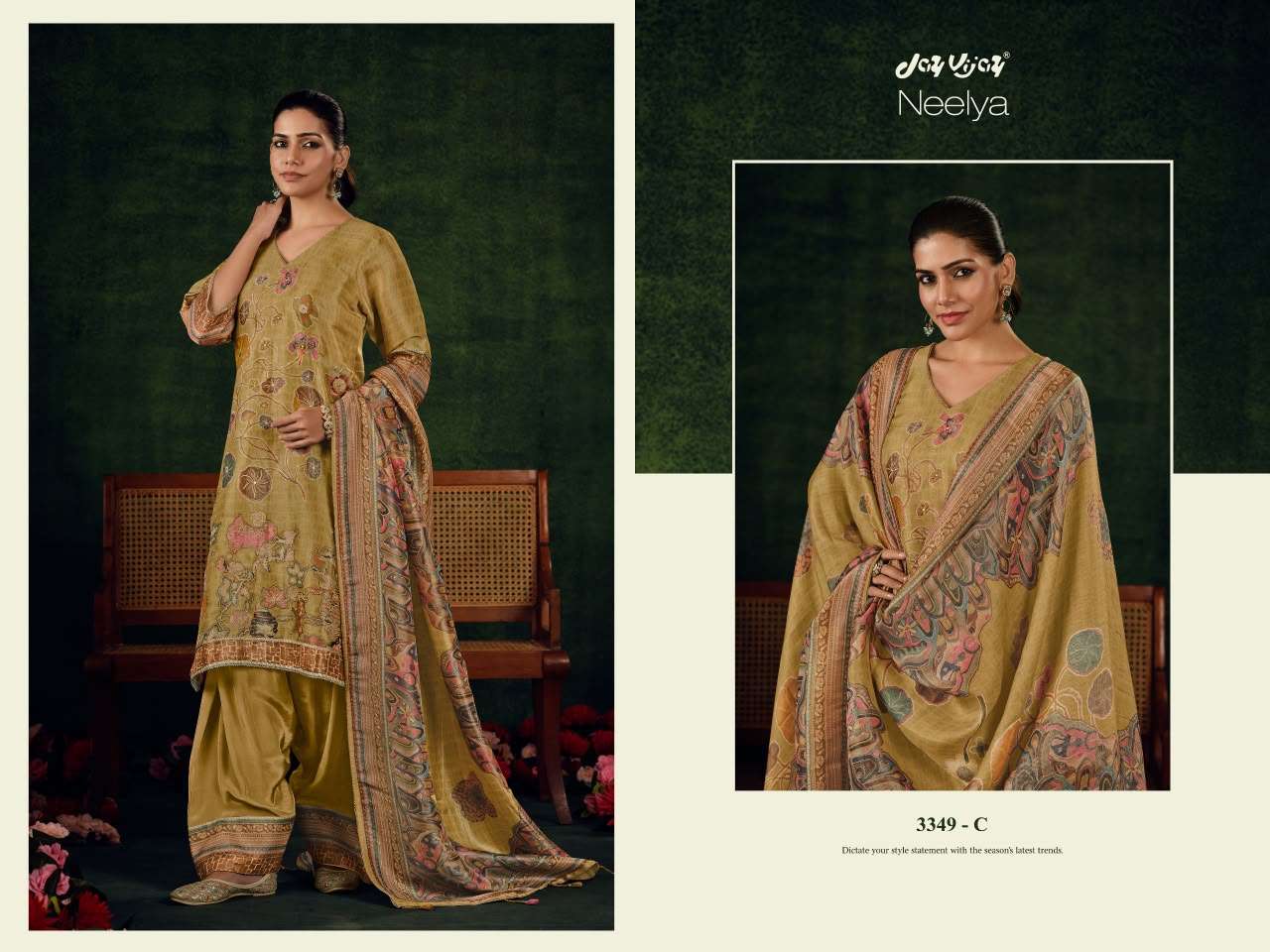 Jay Vijay Neelya 3349 Premium Bemberg Silk Designer Dress Material