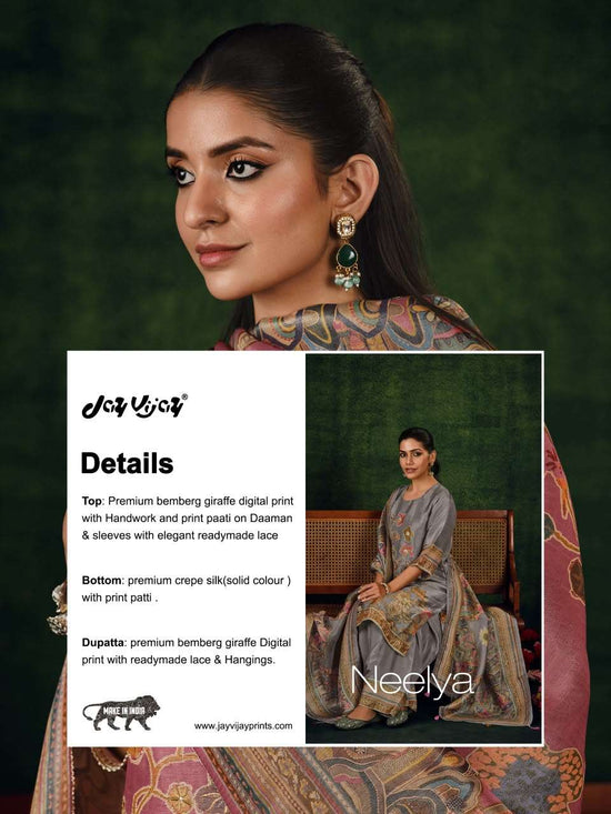 Jay Vijay Neelya 3349 Premium Bemberg Silk Designer Dress Material