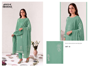 Jay Vijay Nikhaar 3307 Premium Malai Chanderi Dress Material