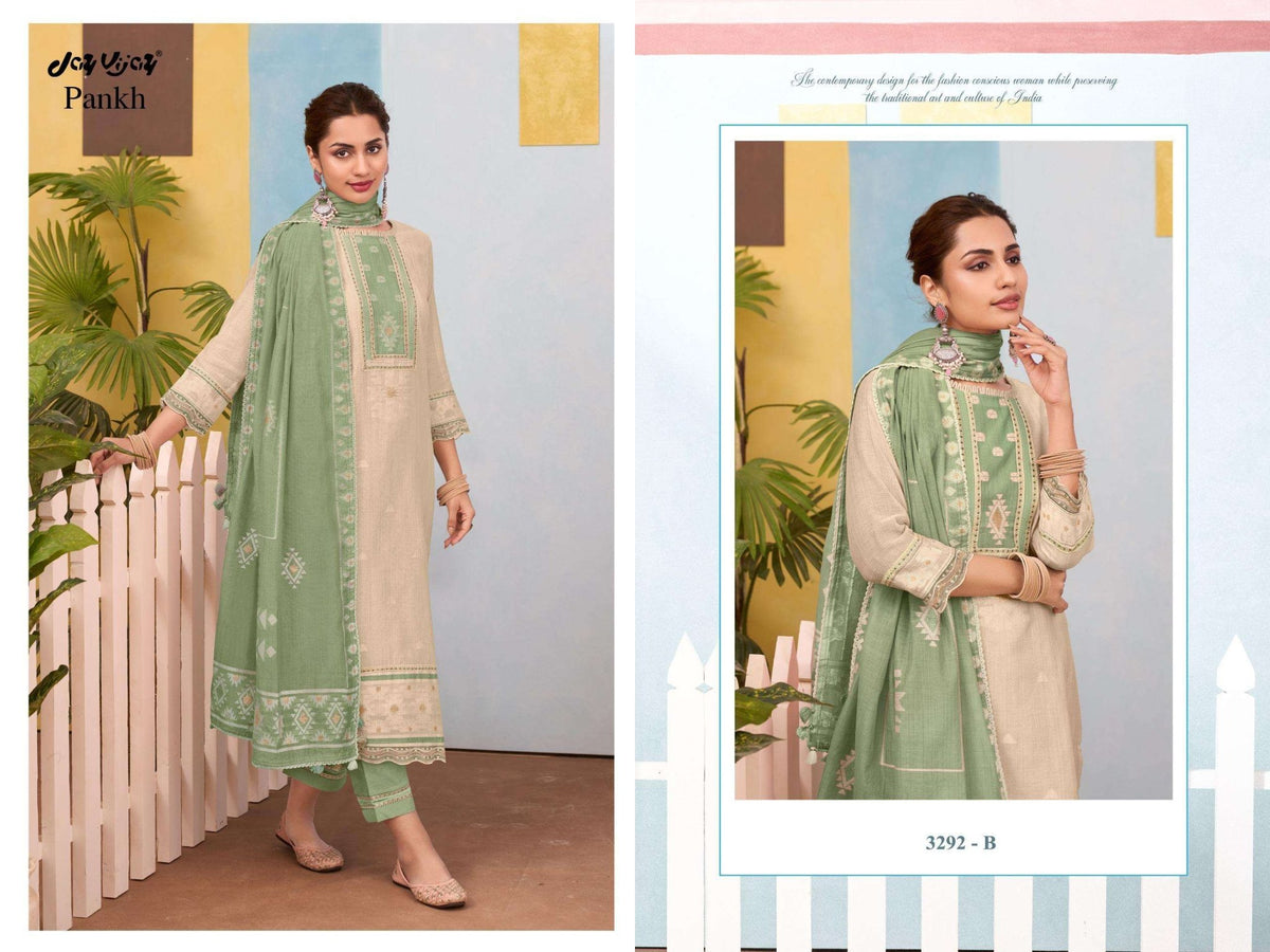 Jay Vijay Pankh 3292 Pure Cotton Dress Material - Amrah Wholesale