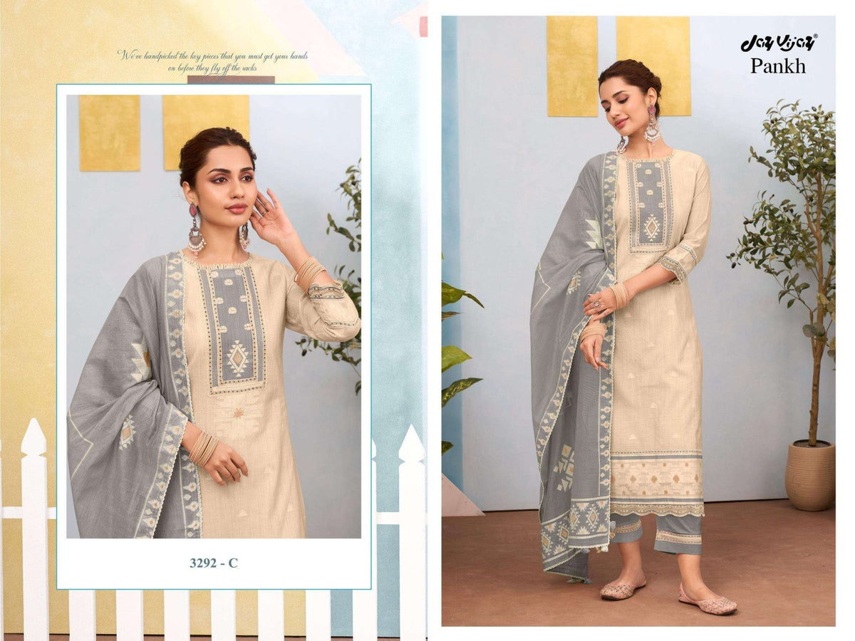 Jay Vijay Pankh 3292 Pure Cotton Dress Material - Amrah Wholesale