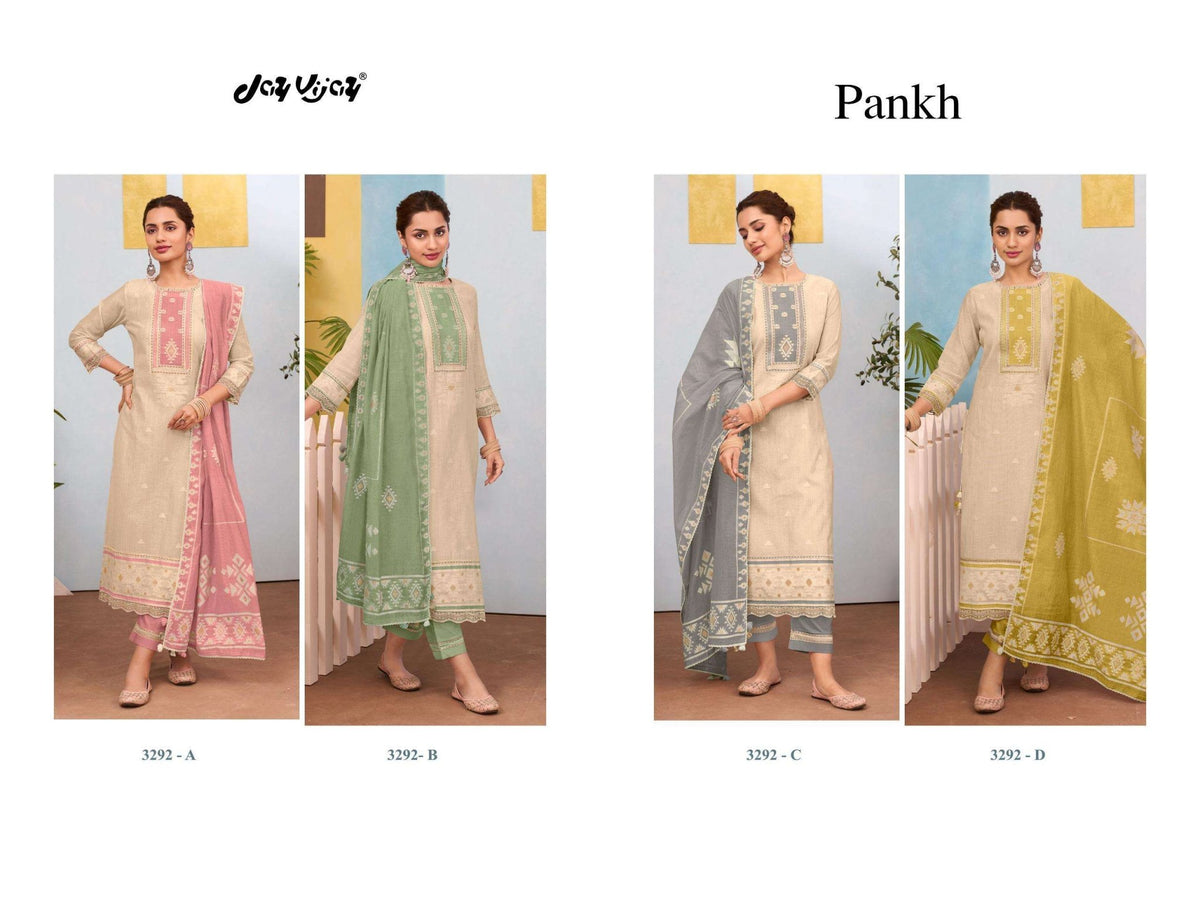 Jay Vijay Pankh 3292 Pure Cotton Dress Material - Amrah Wholesale