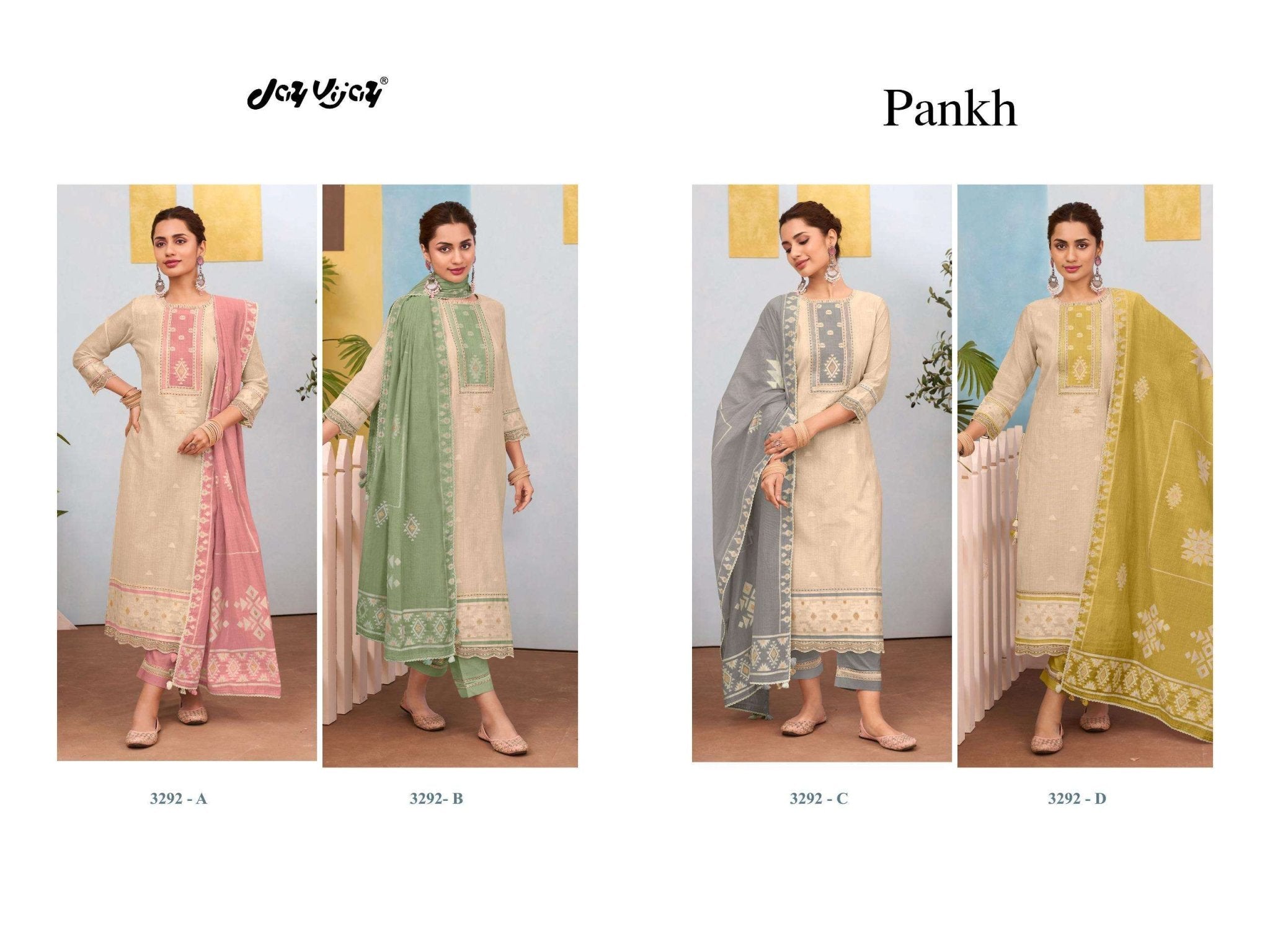 Jay Vijay Pankh 3292 Pure Cotton Dress Material - Amrah Wholesale
