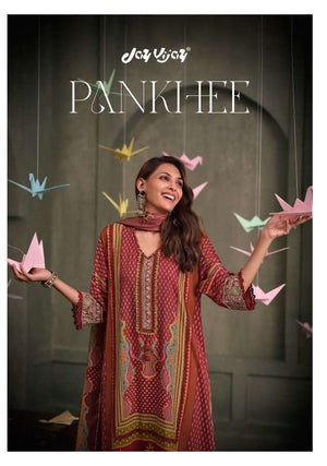 Jay Vijay Pankhee Pashmina Digital Printed Dress Material