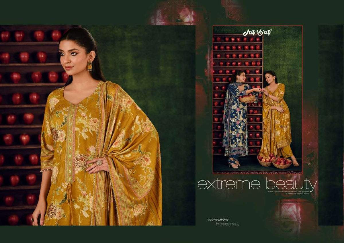 Jay Vijay Pashm Dastan Premium Pashmina Self Jacquard Dress Material