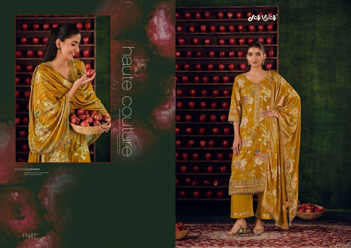 Jay Vijay Pashm Dastan Premium Pashmina Self Jacquard Dress Material