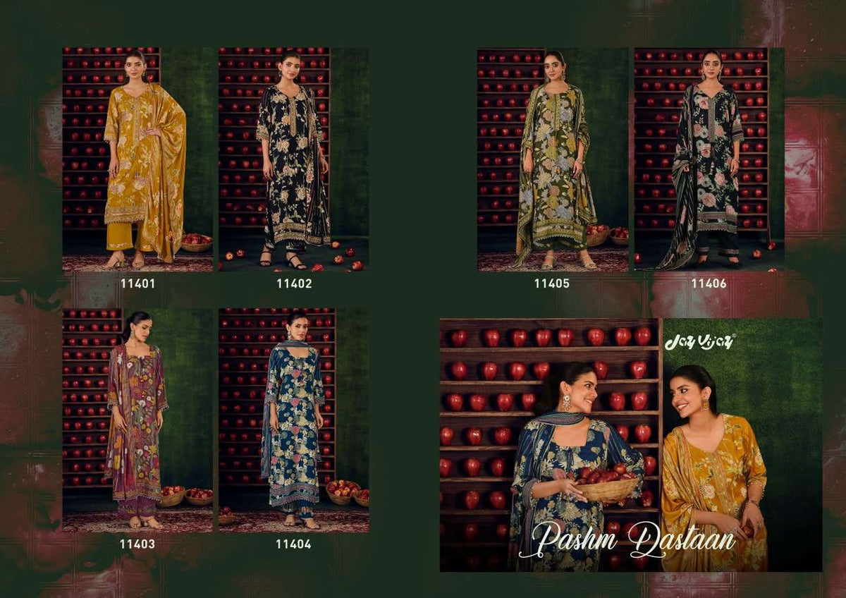 Jay Vijay Pashm Dastan Premium Pashmina Self Jacquard Dress Material