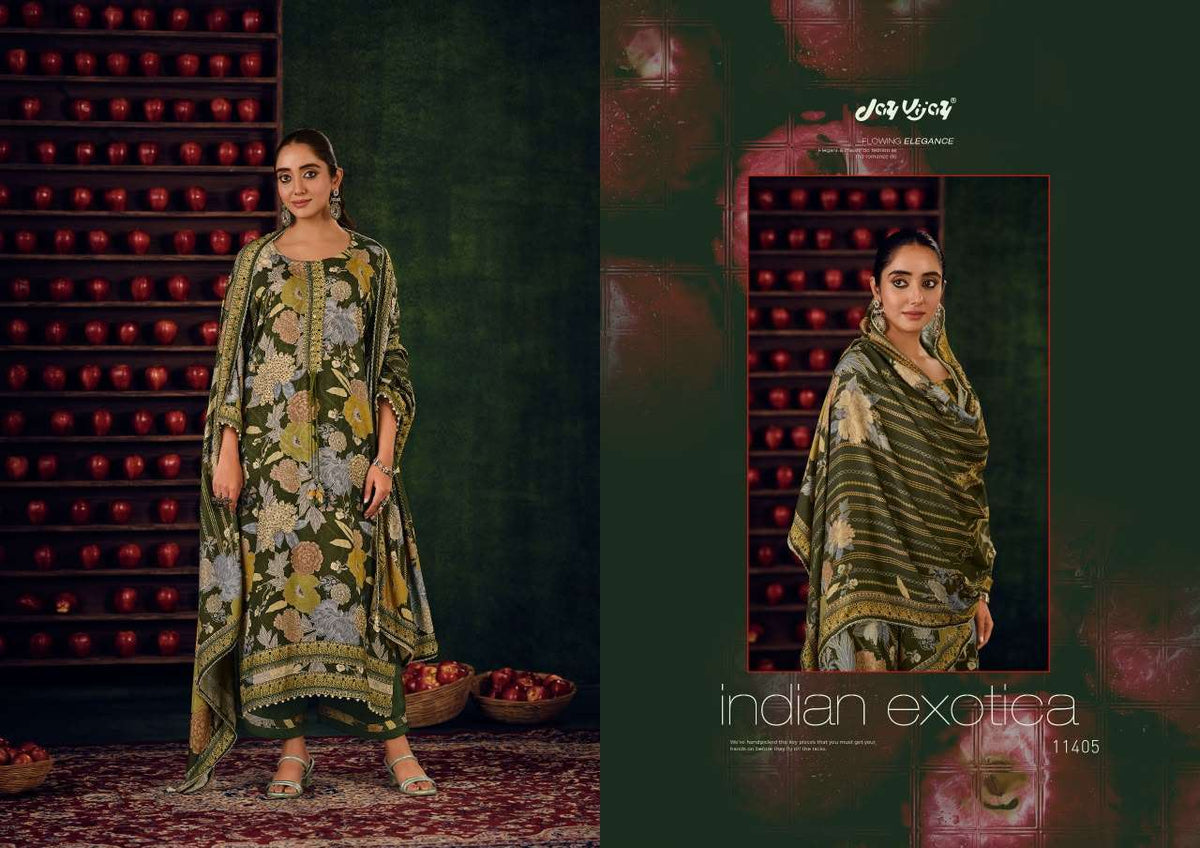 Jay Vijay Pashm Dastan Premium Pashmina Self Jacquard Dress Material