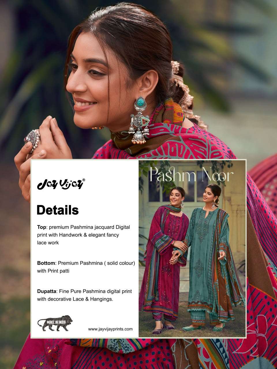 Jay Vijay Pashm Noor Pashmina Jacquard Pakistani Suit