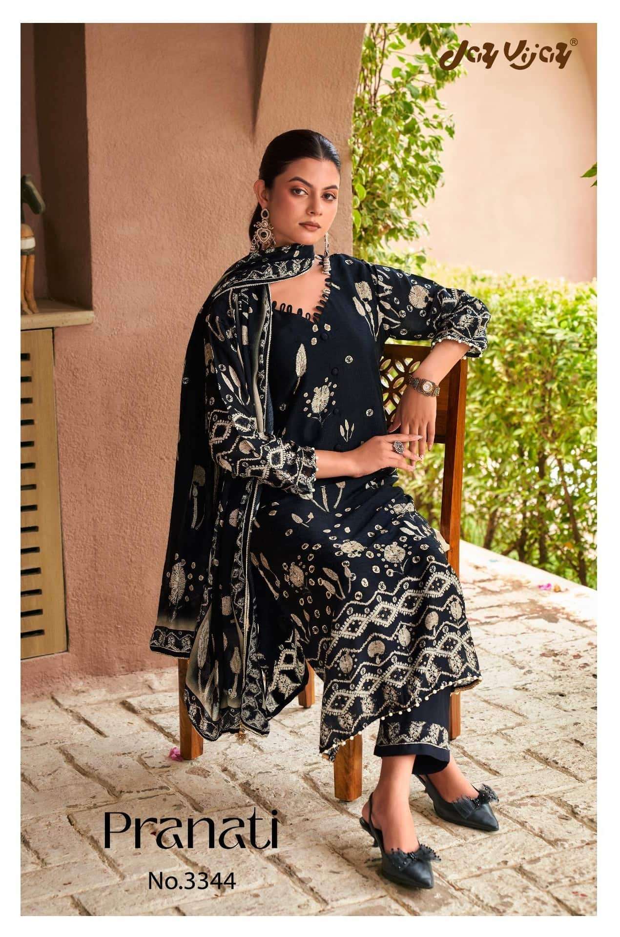 Jay Vijay Pranati 3334 Bemberg Muslin Silk Dress Material