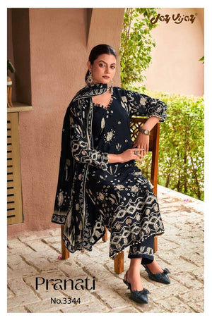 Jay Vijay Pranati 3334 Bemberg Muslin Silk Dress Material