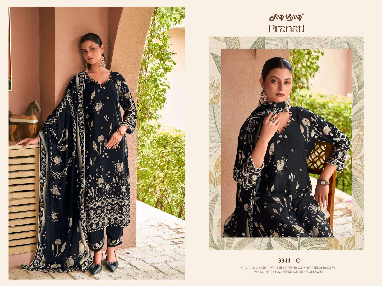 Jay Vijay Pranati 3334 Bemberg Muslin Silk Dress Material