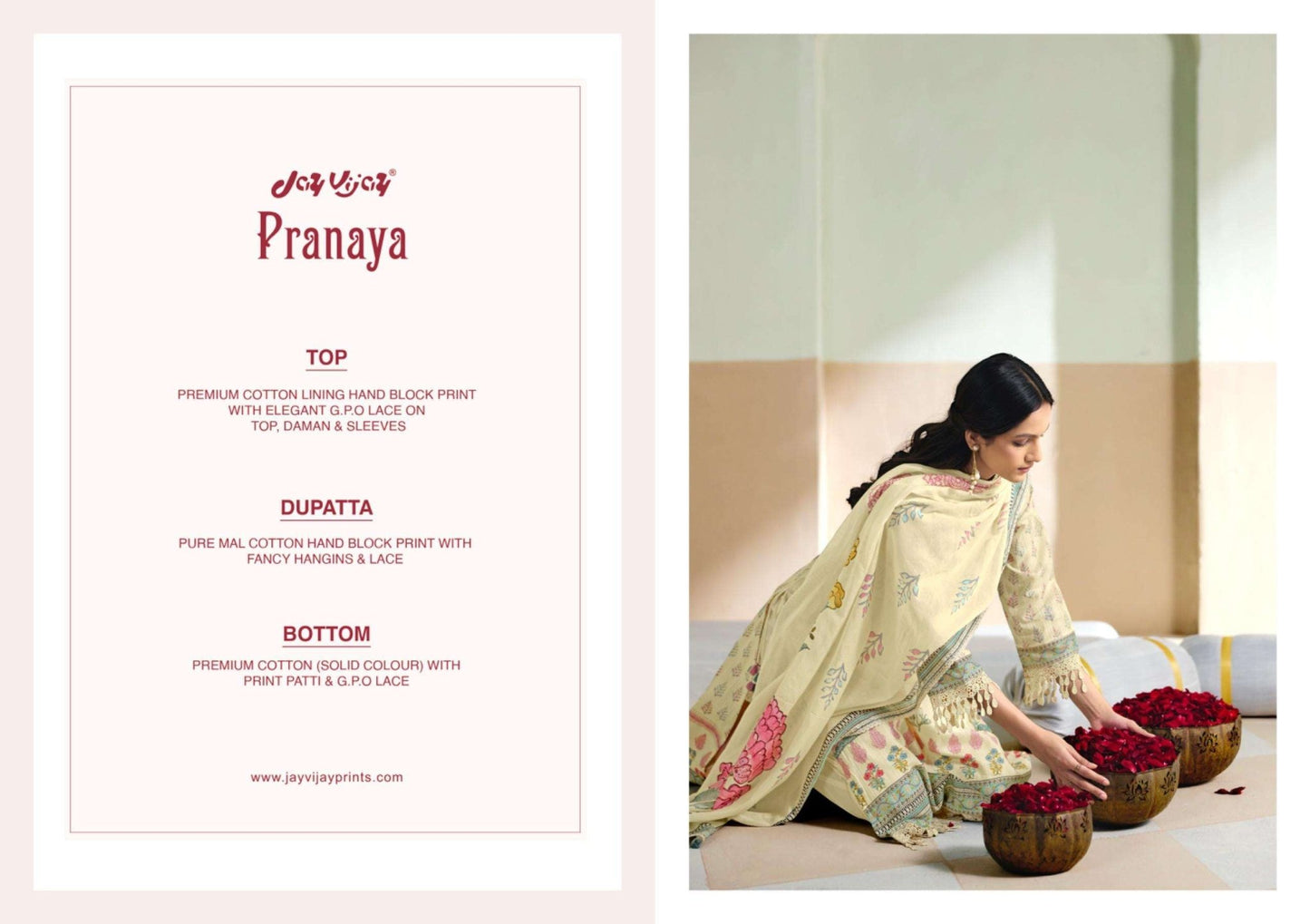 Jay Vijay Pranaya Premium Cotton Dress Material - Amrah Wholesale