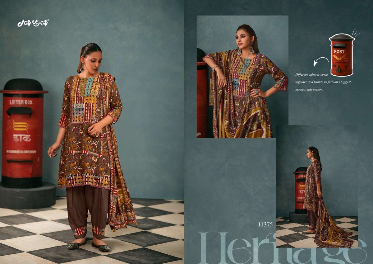 Jay Vijay Purani Dak Premium Pashmina Salwar Suit Catalog