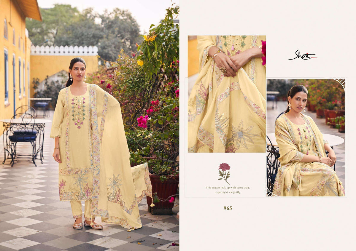 Jay Vijay Raahi Malai Chanderi Dress Material Wholesale Surat - Amrah Wholesale