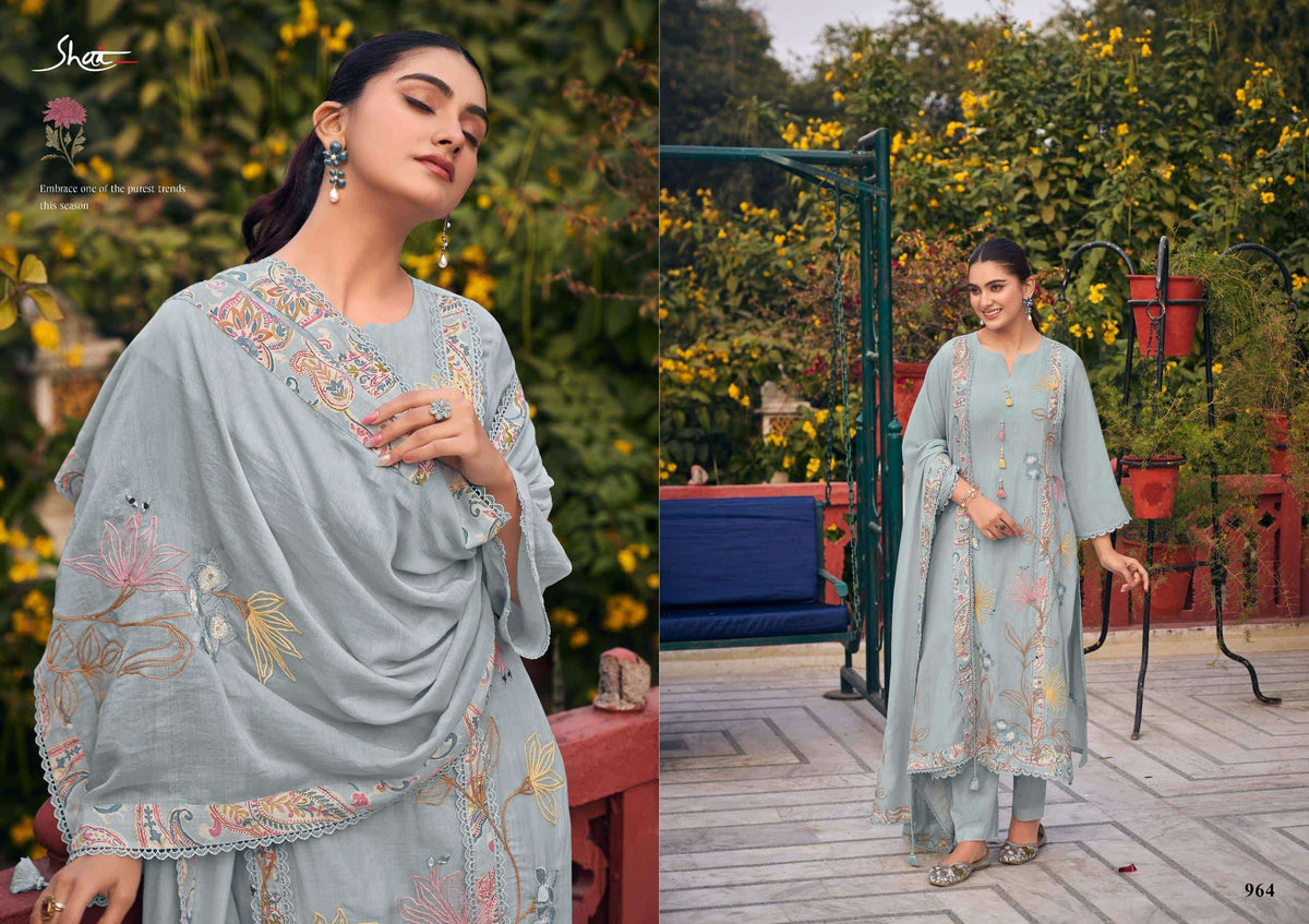 Jay Vijay Raahi Malai Chanderi Dress Material Wholesale Surat - Amrah Wholesale