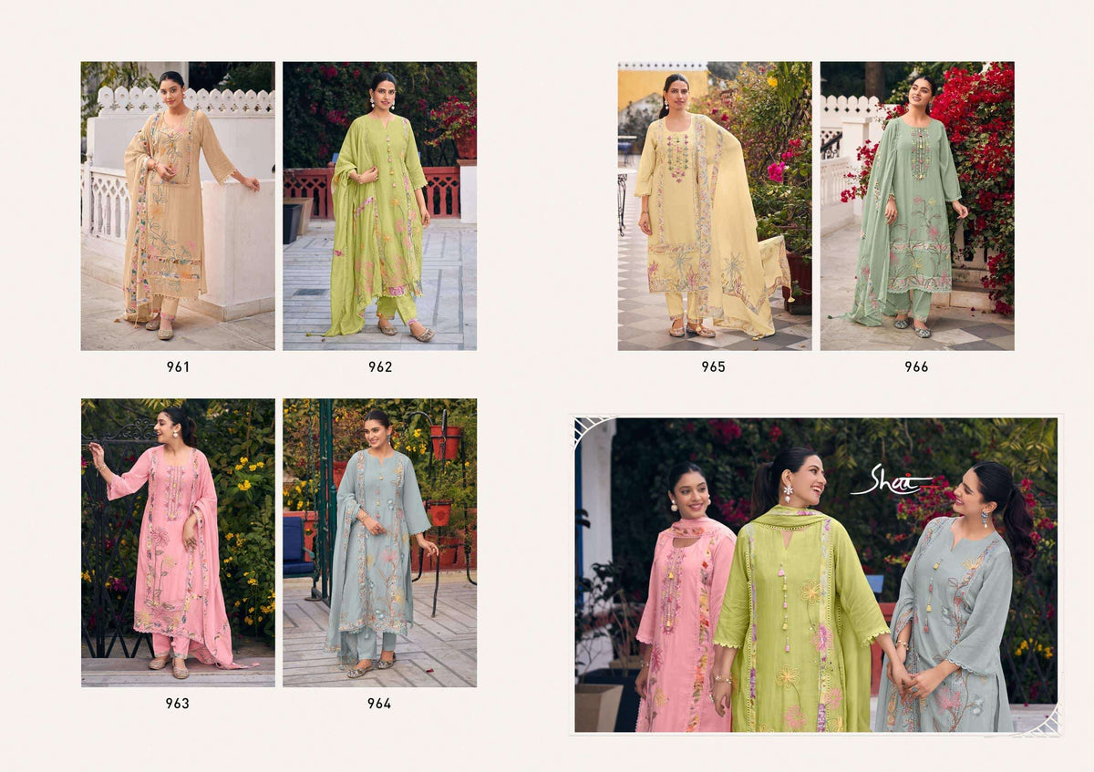 Jay Vijay Raahi Malai Chanderi Dress Material Wholesale Surat - Amrah Wholesale