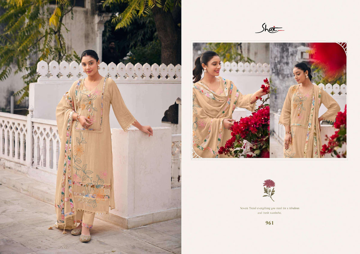 Jay Vijay Raahi Malai Chanderi Dress Material Wholesale Surat - Amrah Wholesale