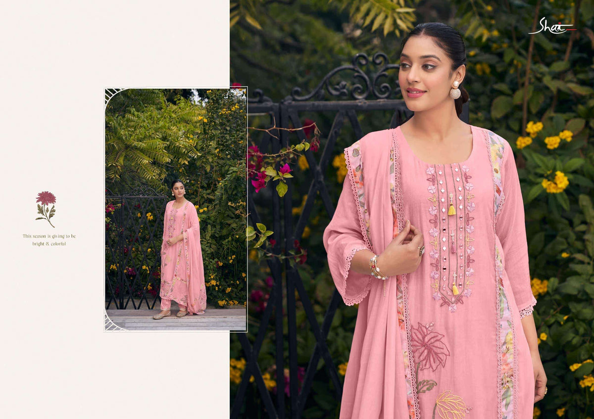 Jay Vijay Raahi Malai Chanderi Dress Material Wholesale Surat - Amrah Wholesale