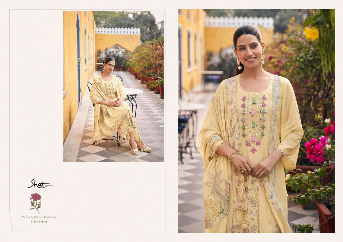 Jay Vijay Raahi Malai Chanderi Dress Material Wholesale Surat - Amrah Wholesale