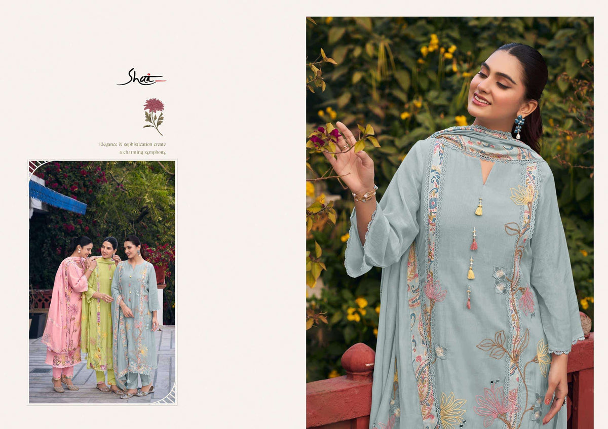 Jay Vijay Raahi Malai Chanderi Dress Material Wholesale Surat - Amrah Wholesale