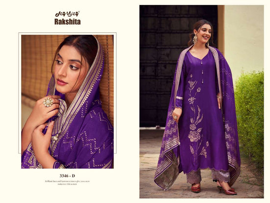 Jay Vijay Rakshita 3346 Bemberg Chiniya Silk Dress Material