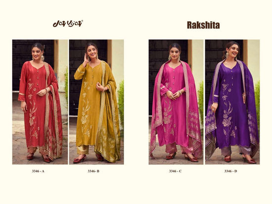 Jay Vijay Rakshita 3346 Bemberg Chiniya Silk Dress Material