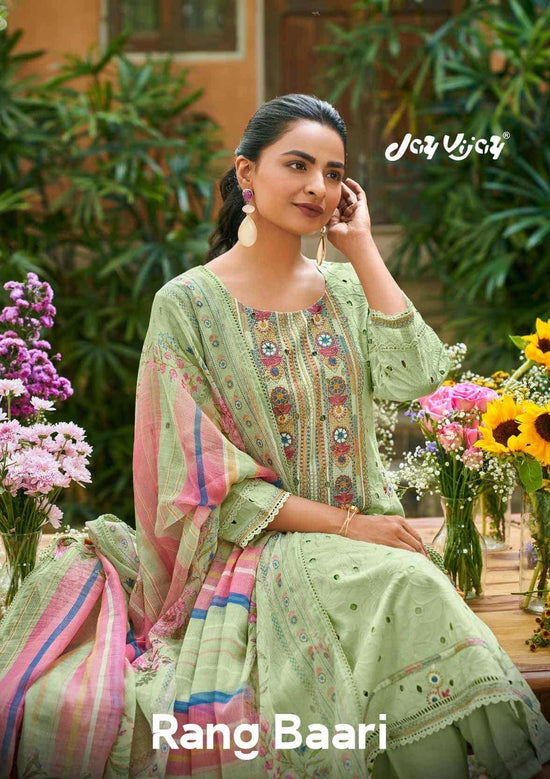 Jay Vijay Rang Baari Cotton Embroidered Dress Material Collection Wholesale