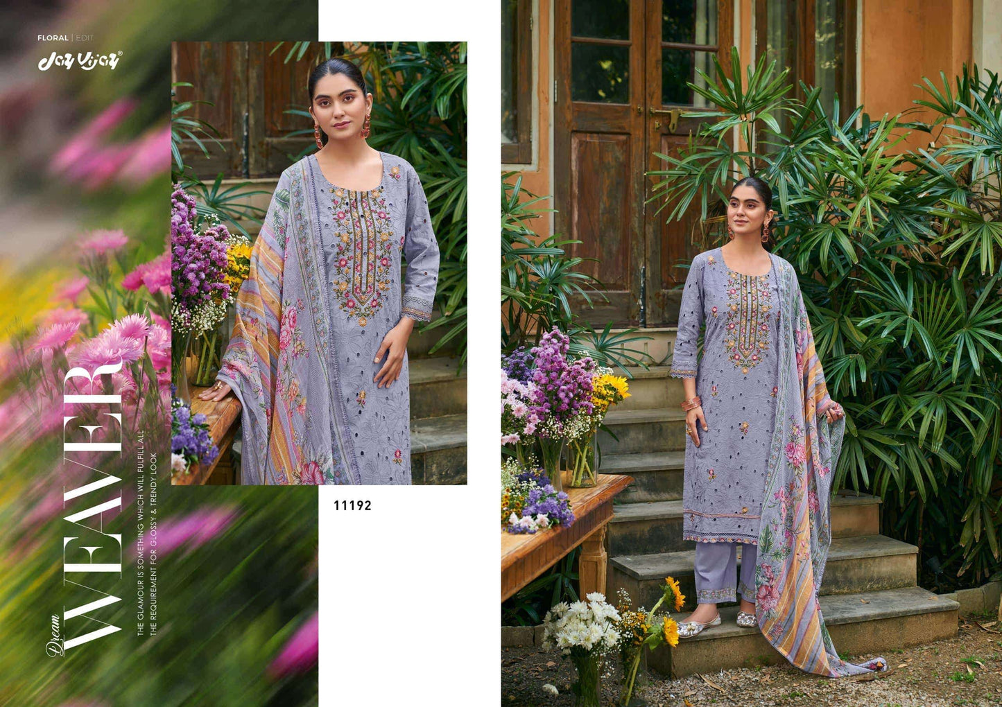Jay Vijay Rang Baari Cotton Embroidered Dress Material Collection Wholesale