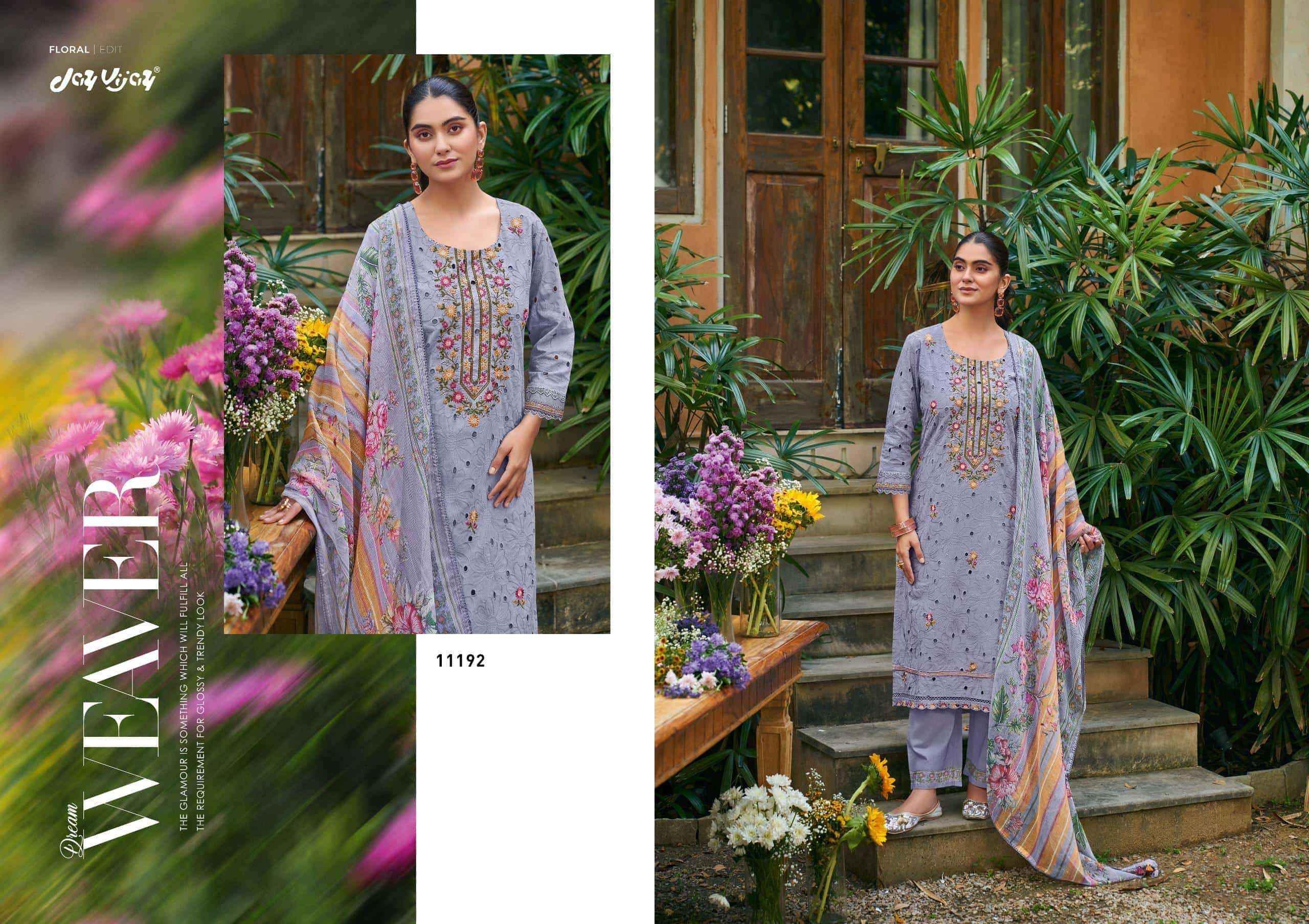 Jay Vijay Rang Baari Cotton Embroidered Dress Material Collection Wholesale