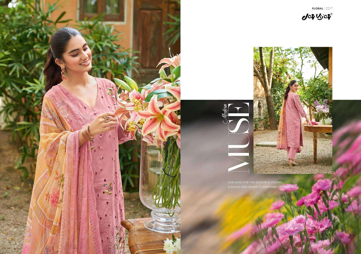 Jay Vijay Rang Baari Cotton Embroidered Dress Material Collection Wholesale