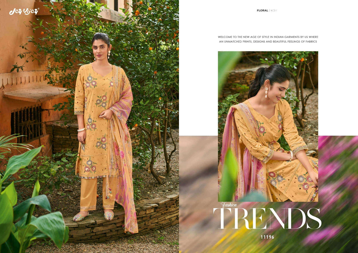 Jay Vijay Rang Baari Cotton Embroidered Dress Material Collection Wholesale