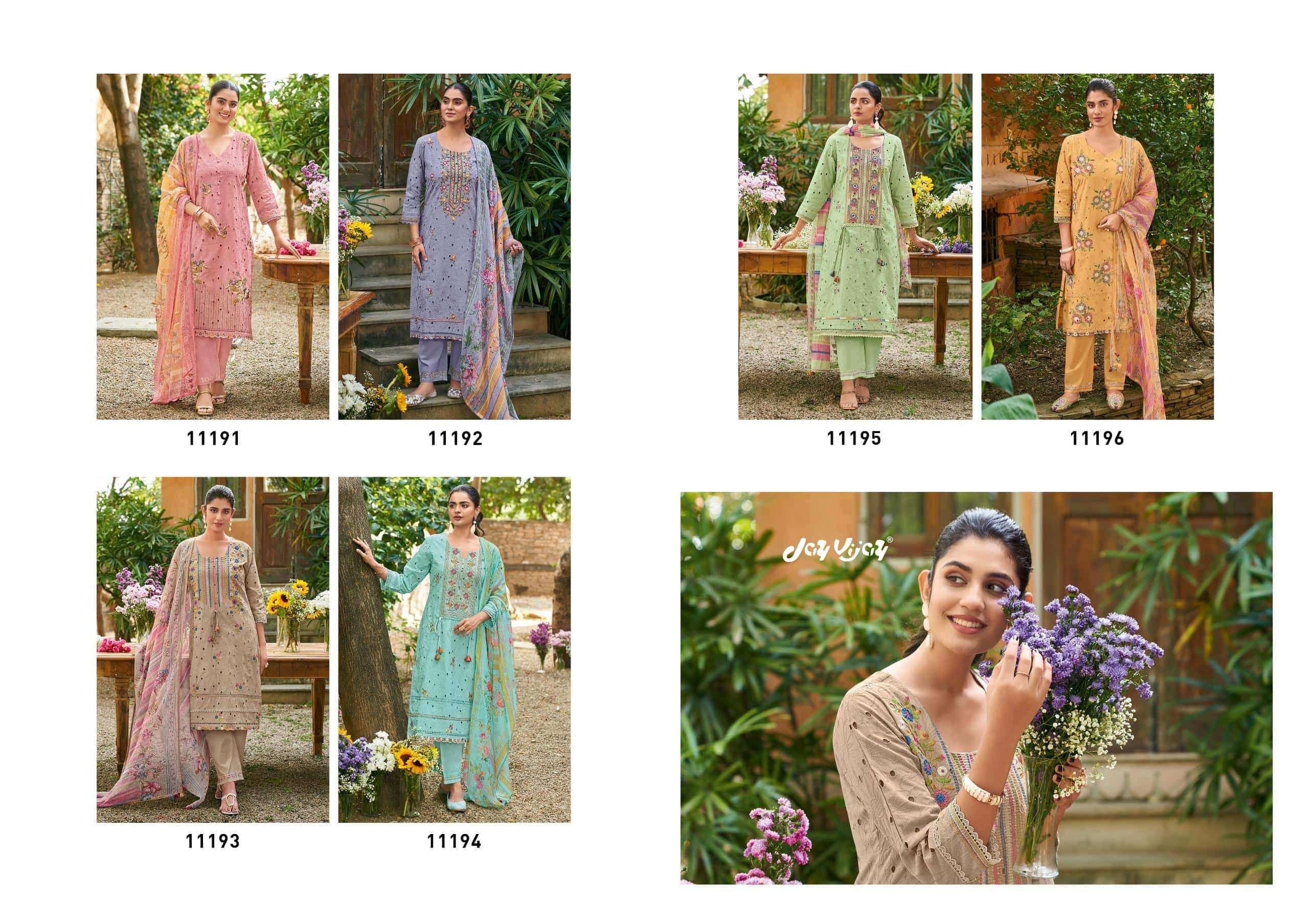 Jay Vijay Rang Baari Cotton Embroidered Dress Material Collection Wholesale