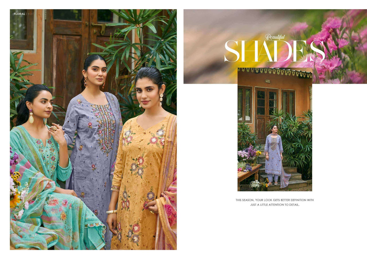 Jay Vijay Rang Baari Cotton Embroidered Dress Material Collection Wholesale