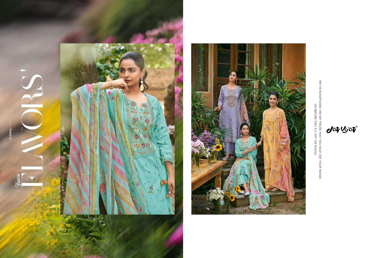 Jay Vijay Rang Baari Cotton Embroidered Dress Material Collection Wholesale