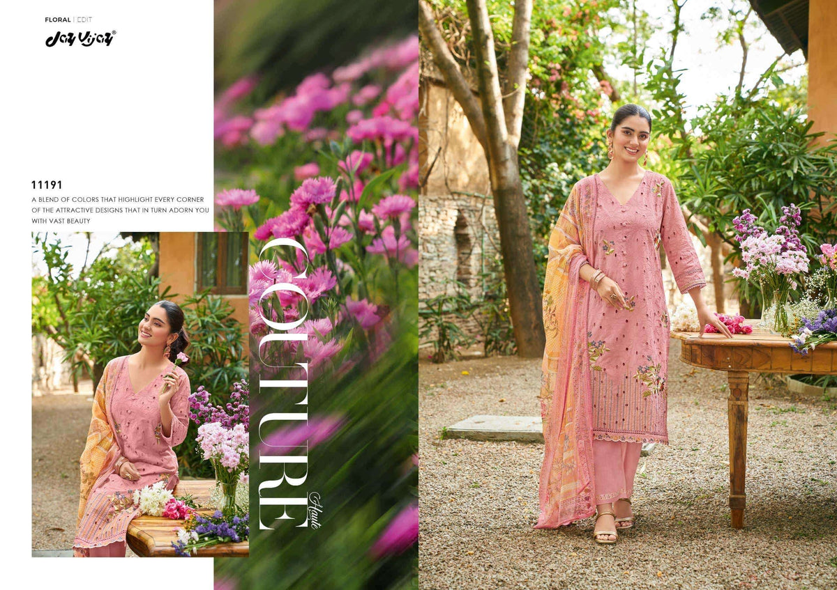 Jay Vijay Rang Baari Cotton Embroidered Dress Material Collection Wholesale