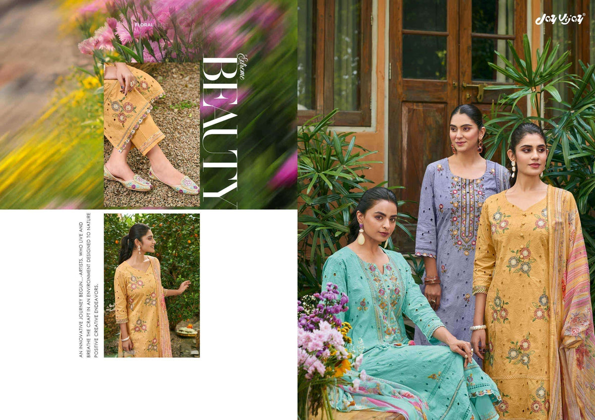 Jay Vijay Rang Baari Cotton Embroidered Dress Material Collection Wholesale