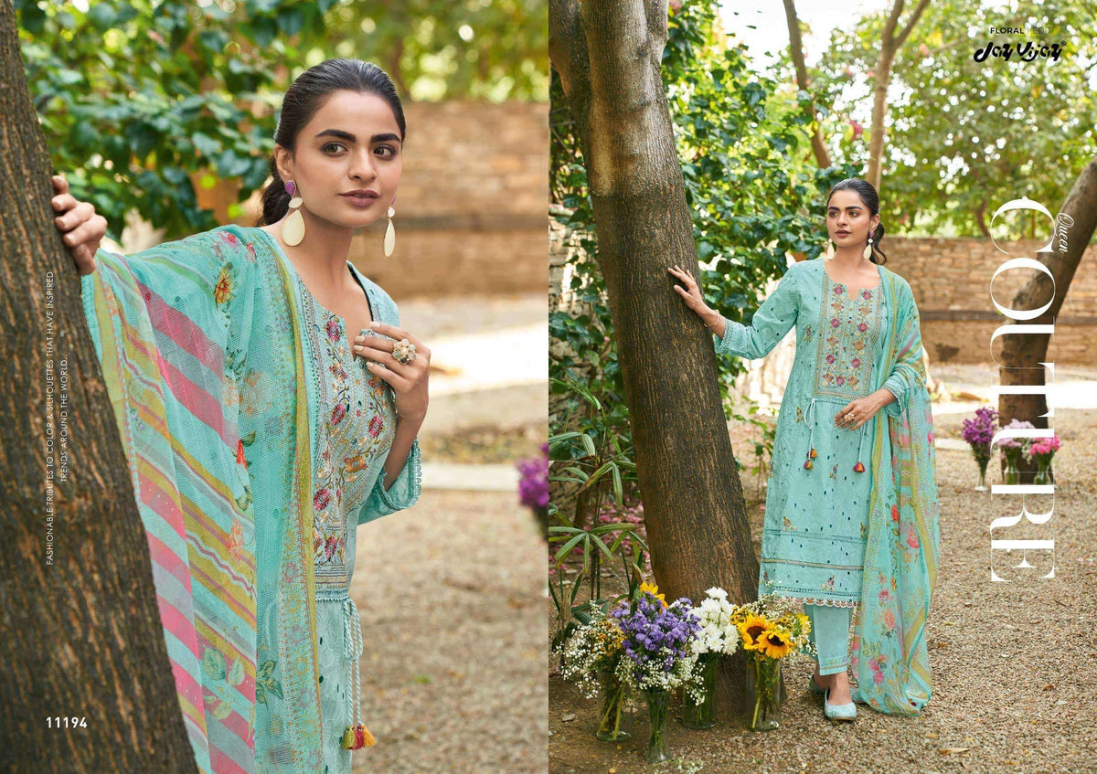Jay Vijay Rang Baari Cotton Embroidered Dress Material Collection Wholesale