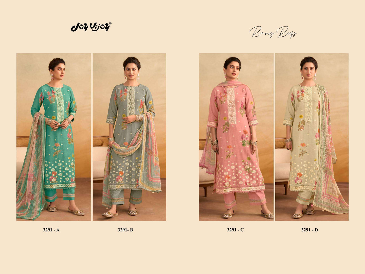 Jay Vijay Rang Roop 3291 Dress Material Wholesale Catalogue - Amrah Wholesale