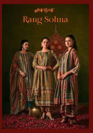 Jay Vijay Rang Sohna Pure Kanjivaram Jacquard Digital Print Unstitched Dress Material
