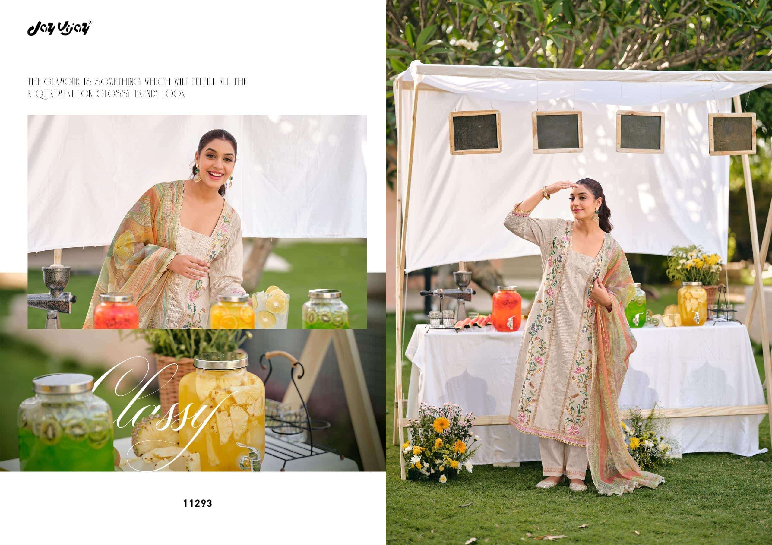 Jay Vijay Rangeela South Cotton Embroidered Dress Material