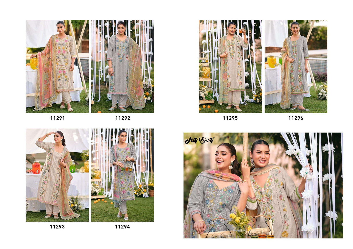 Jay Vijay Rangeela South Cotton Embroidered Dress Material