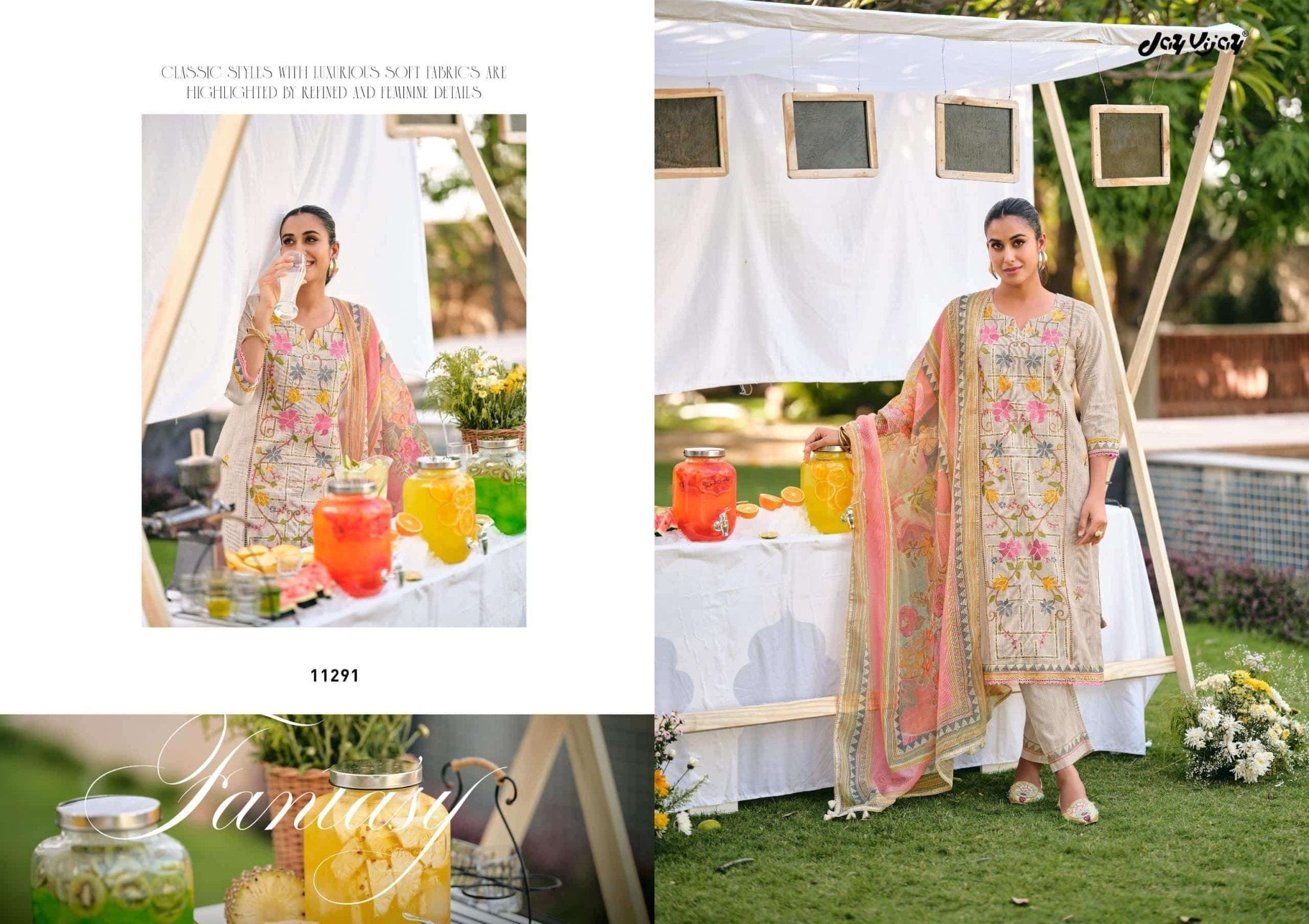 Jay Vijay Rangeela South Cotton Embroidered Dress Material - Amrah Wholesale