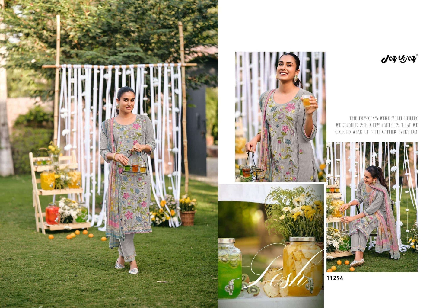 Jay Vijay Rangeela South Cotton Embroidered Dress Material - Amrah Wholesale