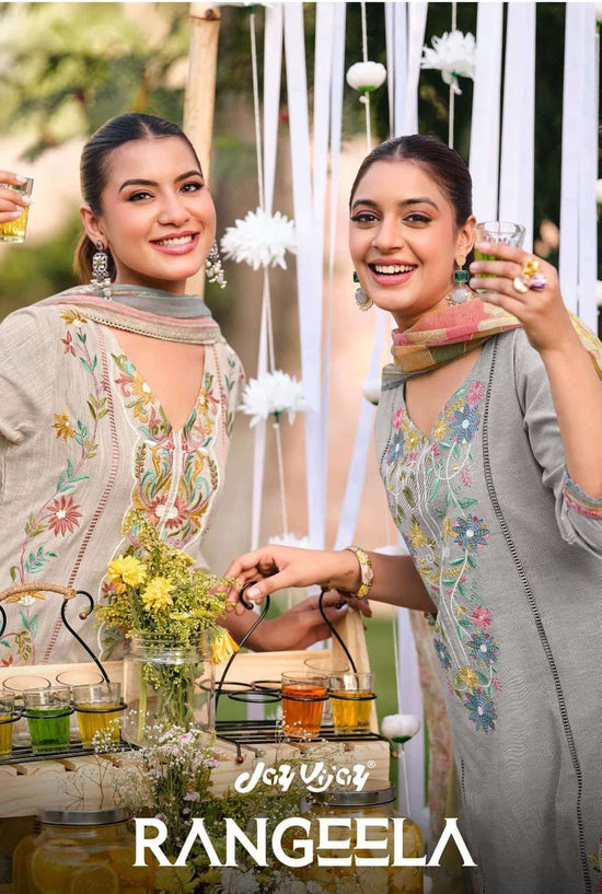 Jay Vijay Rangeela South Cotton Embroidered Dress Material - Amrah Wholesale