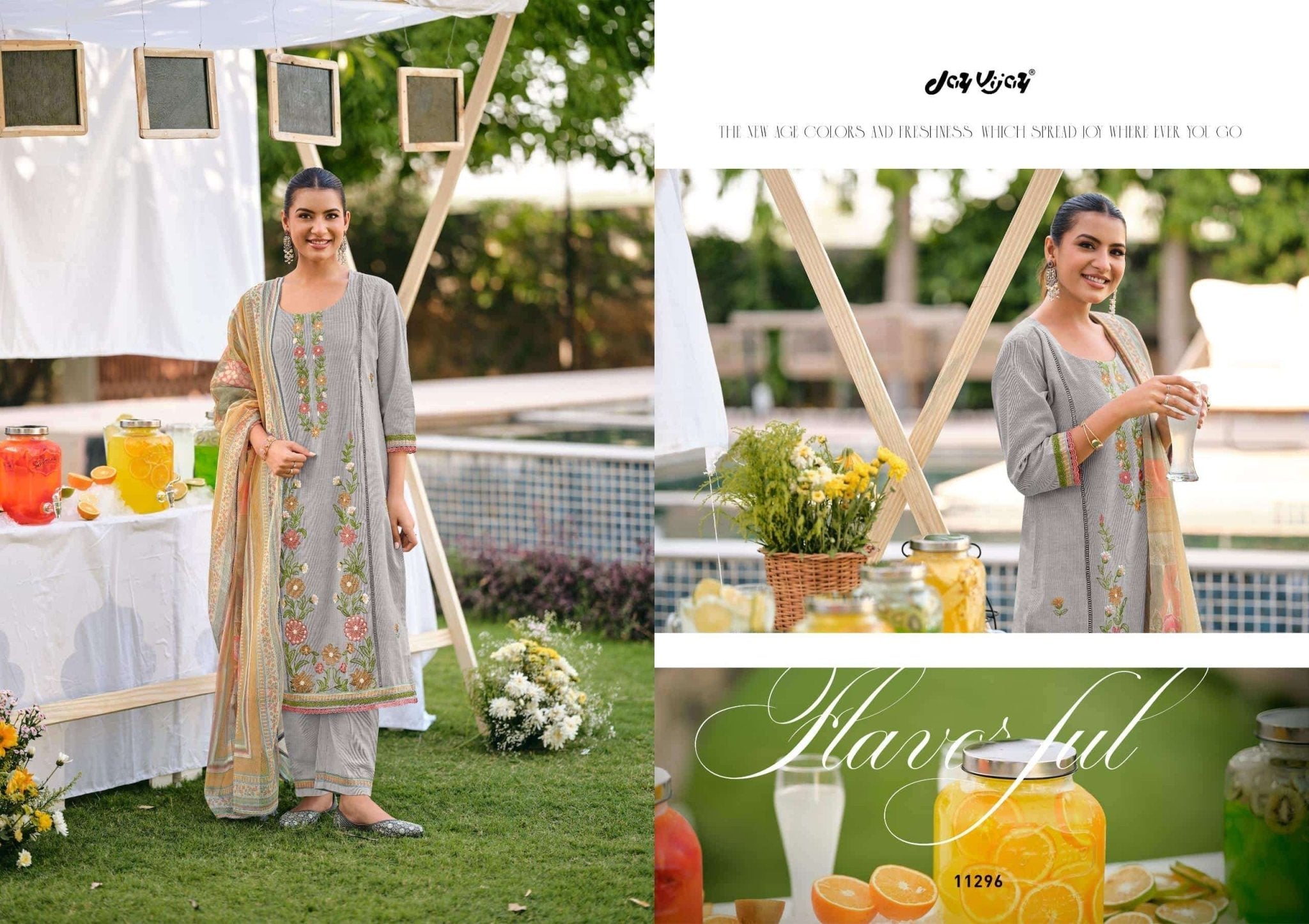 Jay Vijay Rangeela South Cotton Embroidered Dress Material - Amrah Wholesale
