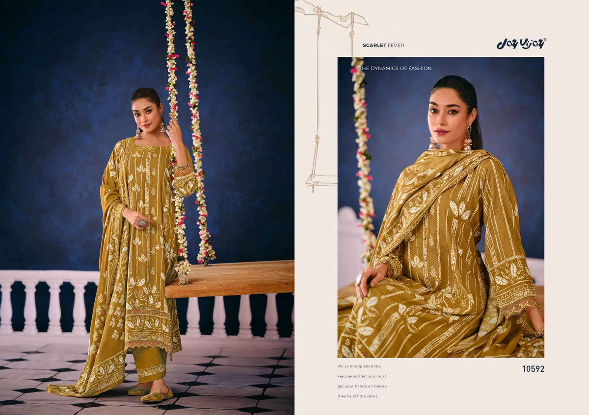 Jay Vijay Rasira Pashmina Digital Printed Dress Material