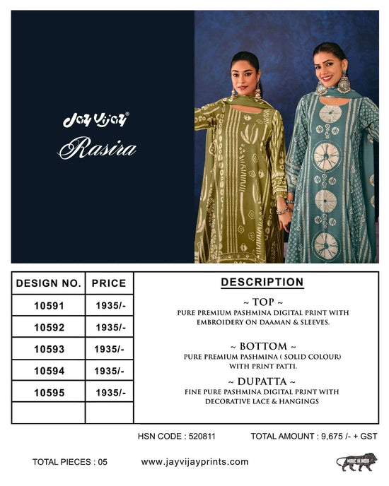 Jay Vijay Rasira Pashmina Digital Printed Dress Material