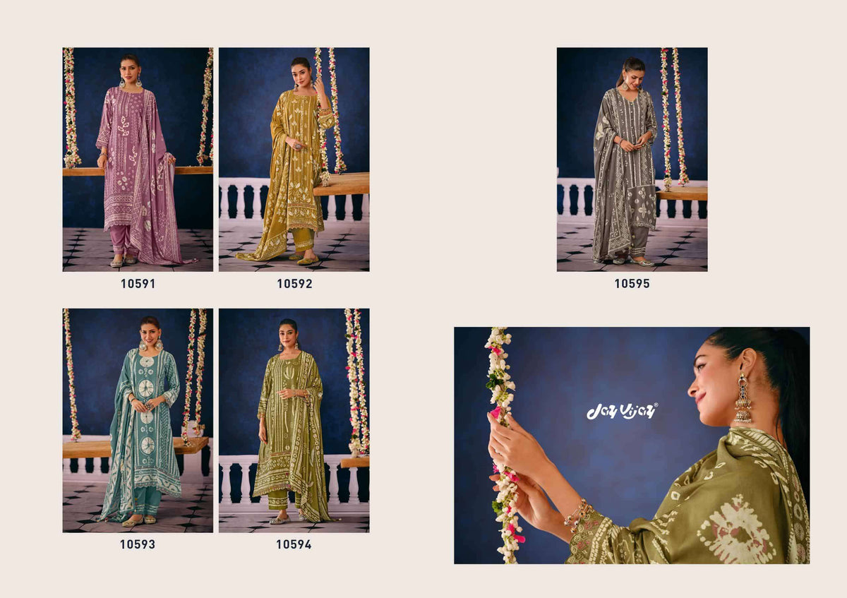 Jay Vijay Rasira Pashmina Digital Printed Dress Material
